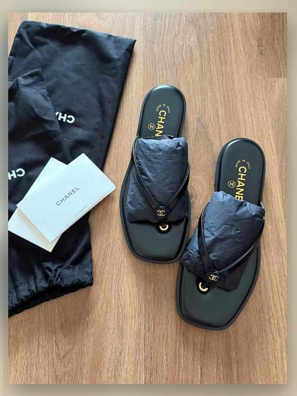 Chanel Square Toe Flat Flip Flops